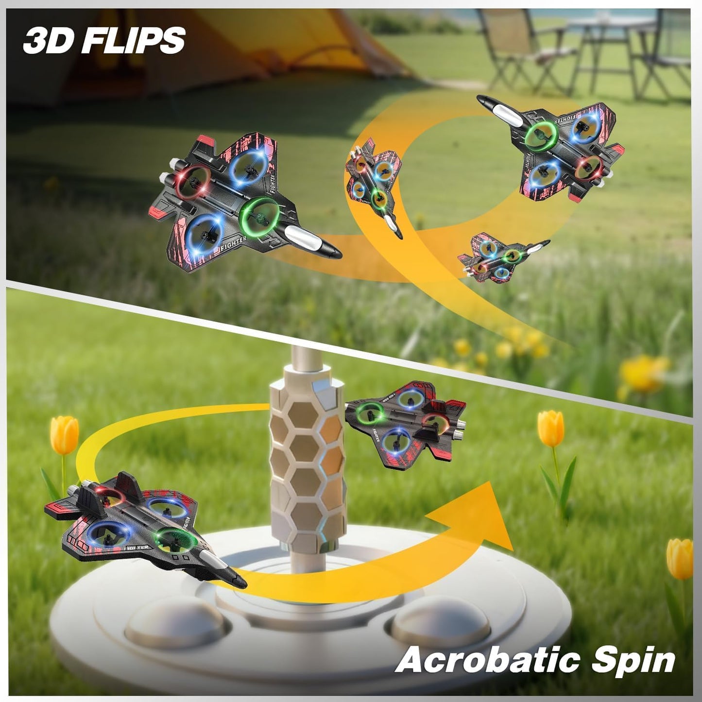 Fighter Plane RC 360 Degree Rotate
